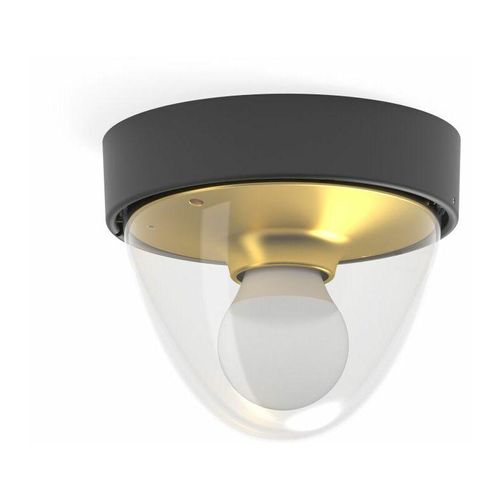 4251756383268 - Licht-erlebnisse - Badezimmerleuchte IP44 E27 Schwarz Modern Badlampe - Schwarz Transparent Gold