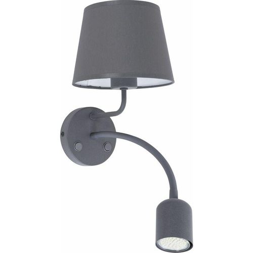 4251334822622 - Licht-erlebnisse - Wandleuchte mit Lesearm Grau 2 Schalter Schlafzimmer Wandlampe - Grau