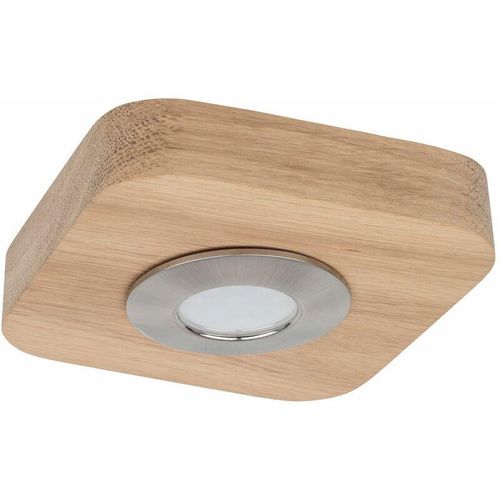 4251756369835 - Licht-erlebnisse - Deckenleuchte led in Natur Esstisch Esszimmer 3000 k 300 lm Holz Modern Deckenlampe Spot - Eiche Geölt Chrom