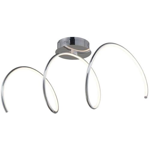 4255596623560 - Licht-erlebnisse - led Deckenleuchte Weiß Chrom 3000 k 2300 lm Metall Modern Deckenlampe - Chrom