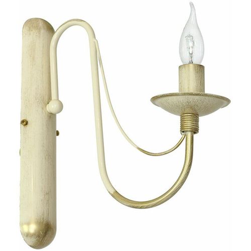 4251334812975 - Licht-erlebnisse - Wandleuchte E14 Metall Rustikal Wandlampe - Creme