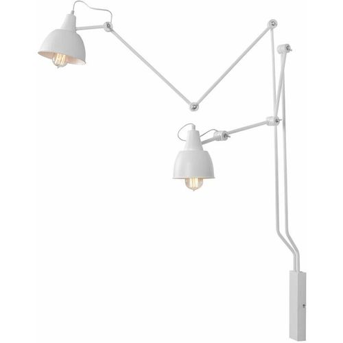 4251334819424 - Licht-erlebnisse - Wandlampe E27 Weiß Metall Modern Wandleuchte Leselampe - Weiß