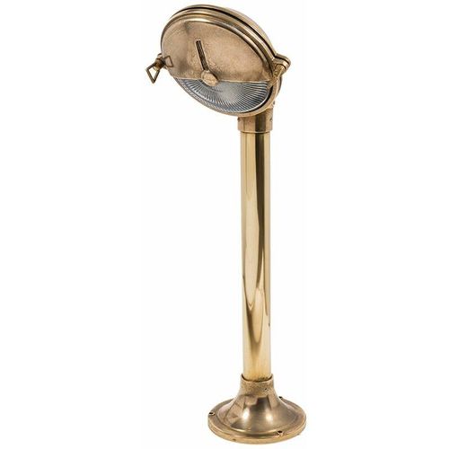 4251334843412 - Licht-erlebnisse - Stehlampe außen IP54 E14 58 cm Echt-Messing Maritim Stehleuchte außen Haus - Messing Klar Transparent