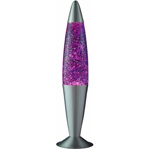 3081700655810 - Elegante Lavalampe Glitter Lila Pink 42cm JENNY Retro - Glitter (Violett) Transparent Silber