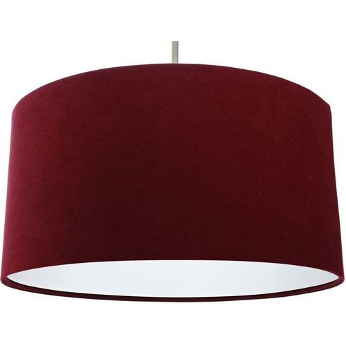 4251334898276 - Licht-erlebnisse - Pendelleuchte Rot Stoff Velours Optik rund 40 cm Wohnzimmer Schlafzimmer - Weiß Bordeaux Rot