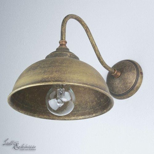 4251254243842 - Licht-erlebnisse - Wandlampe Bronze Antik Echt-Messing edel Oslo - Bronze Antik matt