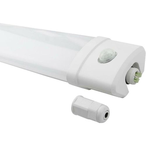 4252021306814 - Led Line - tri-proof 40W led 120cm Feuchtraumleuchte mit Bewegungsmelder Neutralweiß IP65 Wasserdicht Wannenleuchte