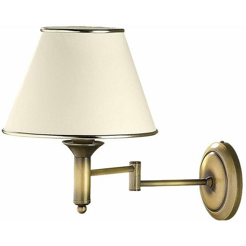 4251756305659 - Licht-erlebnisse - Wandlampe Creme Messing verstellbar E27 Metall Stoff Klassisch Wandleuchte Schlafzimmer - Messing Antik Ecru Gold