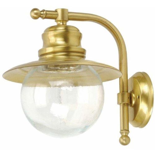 4251334845010 - Licht-erlebnisse - Außenleuchte Wand E27 IP23 Terrasse Hof Messing Maritim Außenwandlampe - Messing