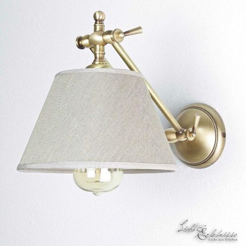 4251254242906 - Licht-erlebnisse - Wandlampe aus Echt-Messing Bronze Hell Snodo - Bronze hell glänzend Beige