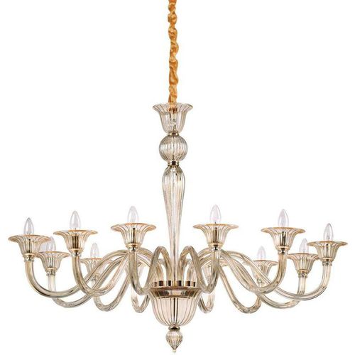 8021696199405 - Ideal Lux Brigitta - 12 Licht Pendelleuchte Bernstein E14