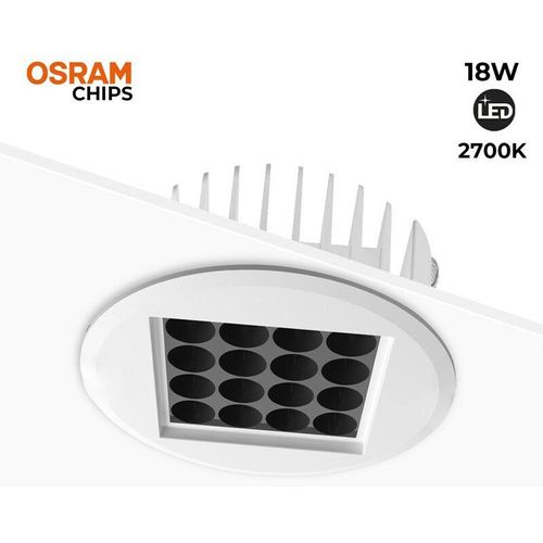 8435427138289 - Barcelona Led - Downlight Led 18W 24º UGR18 Osram Chip Lichtfarbe Warmweiß 2700K - Warmweiß 2700K