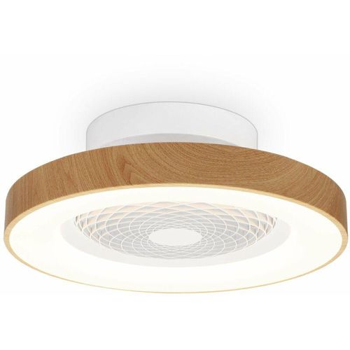 8435153278068 - Inspired Lighting - Mantra Tibet Mini Dimmbare LED-Deckenleuchte & 35-W-DC-Lüfter Fernbedienung Holzoptik Weiß