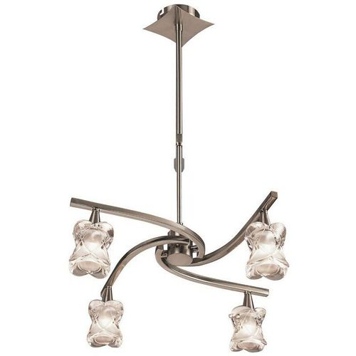 8435153200342 - Inspired Lighting - Inspired Mantra - Rosa - Teleskop Deckenanhänger Semi Flush Cabrio 4 Light G9 Satin Nickel