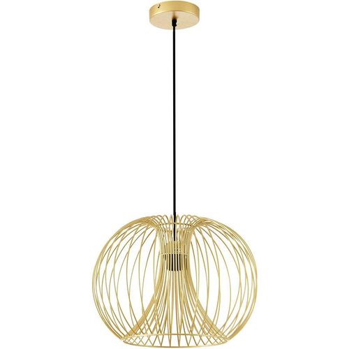 4251774976992 - Homcom - Hängeleuchte golde moderne Deckenlampe Deckenstrahler E27 40W Küche Bar Wohnzimmer Schlafzimmer Stahl Ø37 x 150H cm (ohne Birne)