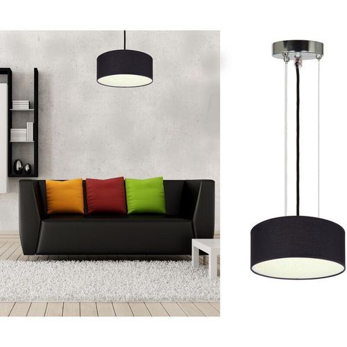 4260380820117 - Smartwares - Moderne Hängelampe Stoff schwarz Abdeckung satiniert ø 20 cm ceiling dream