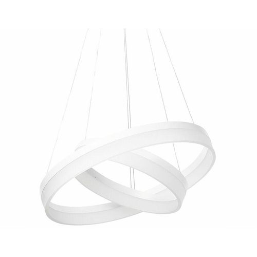 4251682271400 - Beliani - Hängelampe led Weiß Metall 2-flammig Pendelleuchte für Esszimmer für Schlafzimmer für Wohnzimmer 112 cm geschwungene Form - Weiß