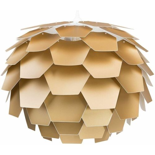 4251682216524 - Beliani - Hängeleuchte Gold Blumenform Zapfen großer Schirm Kinderzimmer Beleuchtung Modernes Design - Gold