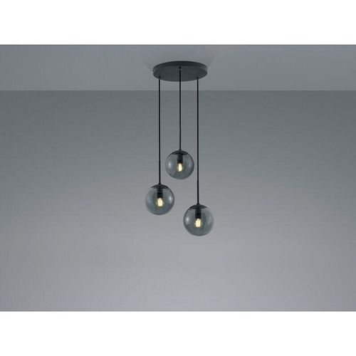 4260688153078 - Meinewunschleuchte - led Pendelleuchte 3-flammig mit Rauchglas Kugeln ø 30cm