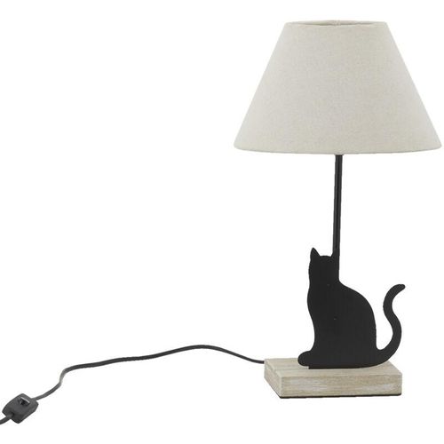 3238920825794 - Aubry Gaspard - Lampe Katze aus schwarzem Metall und Holz