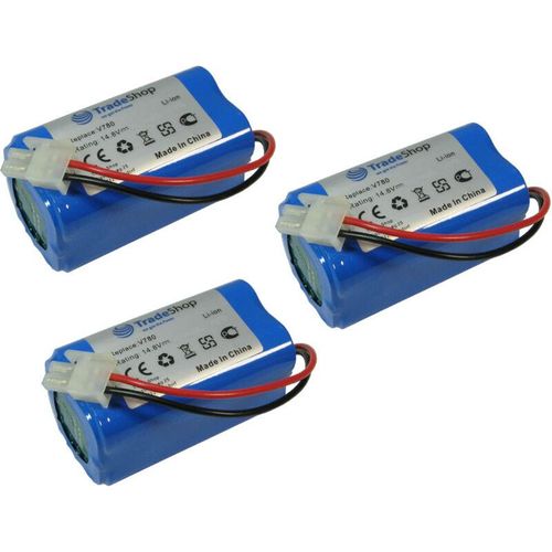 4255644407524 - Trade Shop - 3x Trade-Shop Li-Ion Staubsauger-Akku 148V   2600mAh Ersatz für Ecovacs 4ICR19 65 BL7402A INR18650-M26-4S1P iLife PX-B020 Zaco 501929