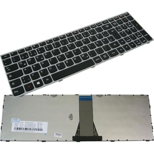 4252023281027 - Original qwertz Tastatur Deutsch mit silbernem Rahmen für Lenovo Ideapad 15 Flex 15ACZ 15ibr 15isk 300-14IBR 300-15ABM 300-15IBR 300-15ibr 300-15IBR