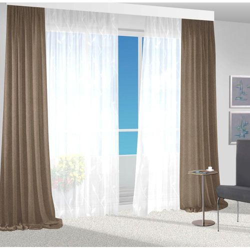 4032107194036 - Vorhang VHG Una Gardinen Gr 180 cm Kräuselband 140 cm braun (kaffee) Kräuselband