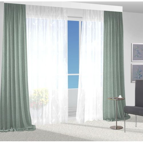 4032107208061 - Vorhang VHG Una Gardinen Gr 180 cm Kräuselband 140 cm grau (hellgrau) Kräuselband