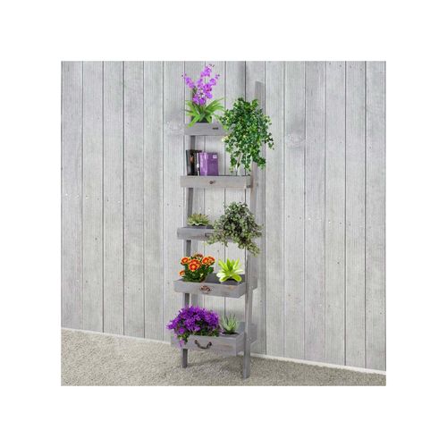 4052826150236 - Regal Standregal Pflanzregal Blumenständer 169x43x32cm Shabby-Look Shabby-Chic Vintage ~ grau