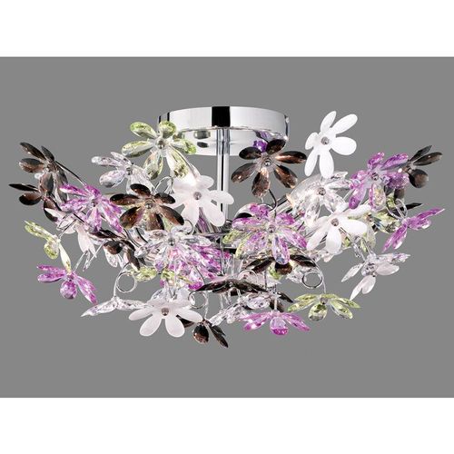 4260647052756 - Meinewunschleuchte - Verspielte led Deckenleuchte Ø51cm im floralen Design - Chrom Multicolor