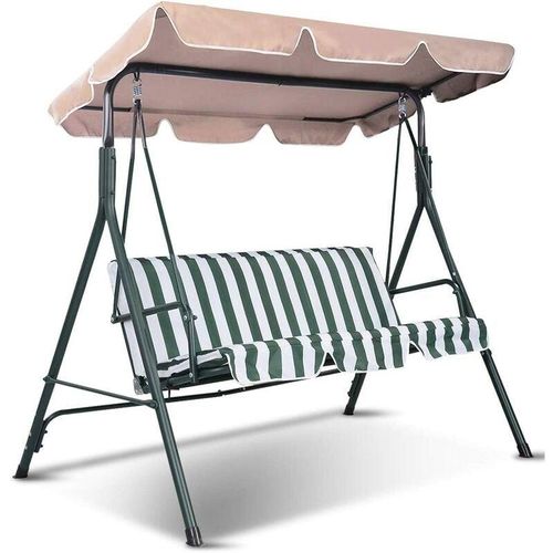 0728370751628 - Sonnendach Ersatzdach Dachbezug Dachplane Schaukel Dachbezug fuer Gartenschaukel Hollywoodschaukel Universal196 x 109 cm Beige - Goplus