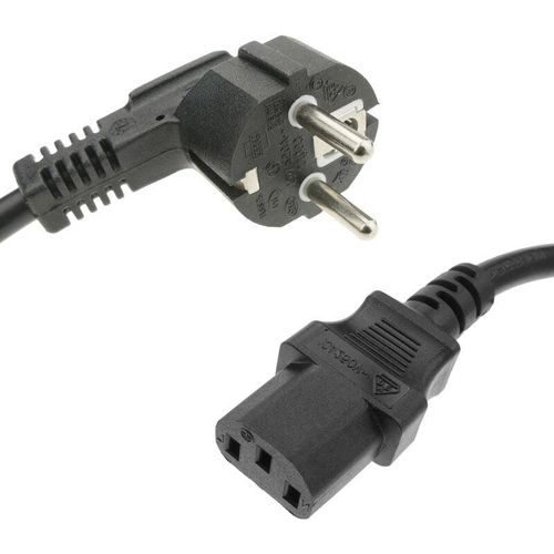 8434185387410 - CableMarkt - Schwarzes Stromkabel 15m C13 auf SCHUKO-Stecker