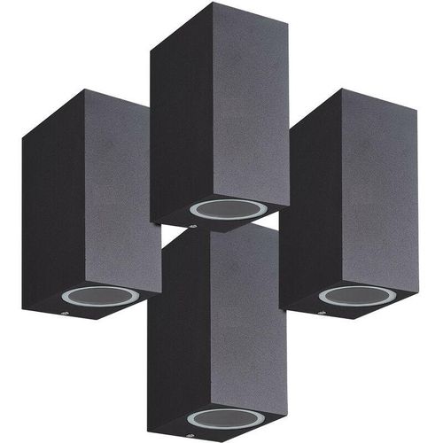 3700710828822 - Arum Lighting - 4er-Set manathan Schwarze Außenwandleuchten Rechteckiger Doppelstrahler GU10 IP54