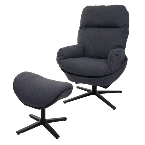 4057651316970 - Relaxsessel + Hocker MCW-L12 Fernsehsessel Sessel Schaukelstuhl Wippfunktion drehbar Metall Stoff Textil ~ dunkelgrau 4057651316970 - Relaxsessel + Hocker MCW-L12 Fernsehsessel Sessel Schaukelstuhl Wippfunktion drehbar Metall Stoff Textil ~ dunkelgrau