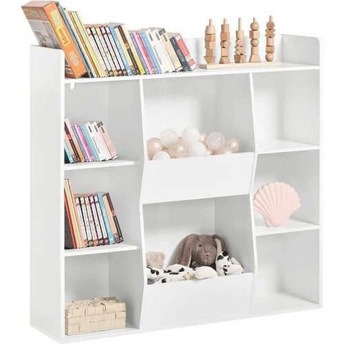 4251388620397 - Sobuy - KMB55-W Bücherregal für Kinder Kinderregal Aufbewahrungsregal mit 8 offenen Fächern Spielzeugregal Standregal Regal Kinderzimmer Möbel weiß