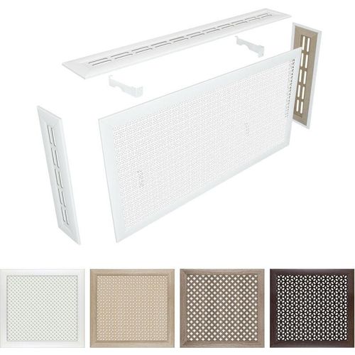 4251874647112 - Heizkörperverkleidung aus hdf & mdf - verschiedene Größen 90 120 150 cm Heizung Abdeckung Gotica Eiche Vintage Frontblende - 90x60cm - Braun - Hexim