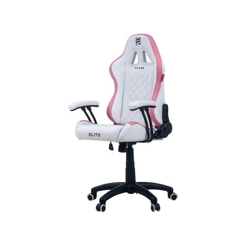 4056551138569 - ELITE Gaming-Stuhl für Kinder PULSE ergonomisch bis 120kg verstellbare Höhe Wippmechanik Kissen (Weiß Pink) 4056551138569 - ELITE Gaming-Stuhl für Kinder PULSE ergonomisch bis 120kg verstellbare Höhe Wippmechanik Kissen (Weiß Pink)