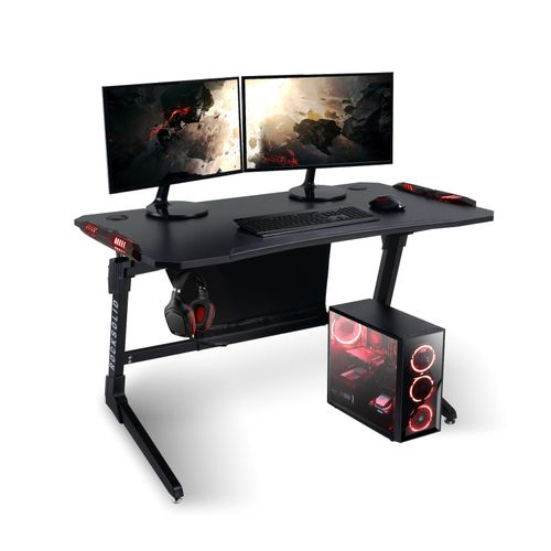 4056551131447 - Gaming-Tisch ROCKSOLID Gamer-Schreibtisch Carbon LED-Beleuchtung Kabel- und Headset-Halter (Schwarz) 4056551131447 - Gaming-Tisch ROCKSOLID Gamer-Schreibtisch Carbon LED-Beleuchtung Kabel- und Headset-Halter (Schwarz)