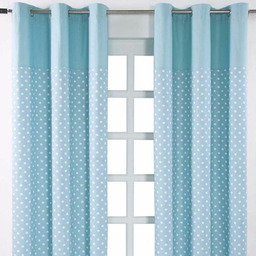 5055967417274 - HOMESCAPES Gardinen Sterne blau 2er Set 228 x 137 cm - Blau