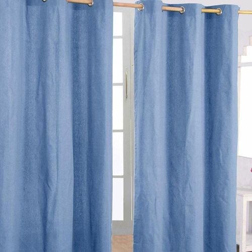 5055967493124 - Gardinen mit Ösen unifarben Himmelblau 137 x 182 cm - Himmelblau - Homescapes