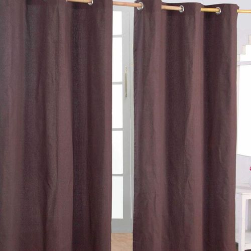 5055967416833 - Gardinen unifarben schokolade 2er Set 228 x 137 cm - Braun - Homescapes