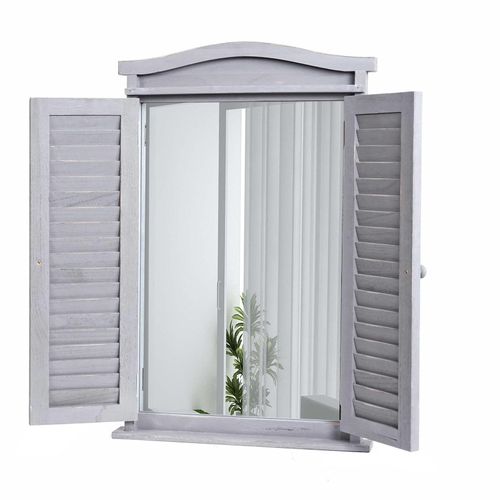 4057651844954 - Wandspiegel Badspiegel Badezimmer Spiegelfenster mit Fensterläden 71x46x5cm ~ shabby grau 4057651844954 - Wandspiegel Badspiegel Badezimmer Spiegelfenster mit Fensterläden 71x46x5cm ~ shabby grau