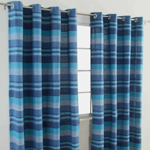 5055967413108 - Gardinen mit Ösen Morocco blau im 2er Set 140 x 140 cm - Blau - Homescapes