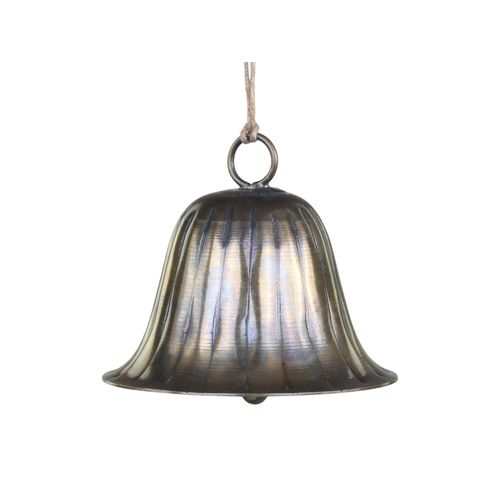 5712750284283 - Chic Antique Glocke mit Rillen glänzend H55 Ø65 cm antique messing