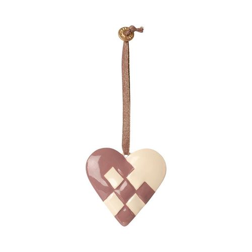 5707304108276 - Metall Herz Ornament geflochten 6 cm rosé