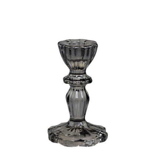 5712750230860 - Chic Antique Kerzenständer aus Glas mit Spitzenkante H10 Ø7 cm grau 5712750230860 - Chic Antique Kerzenständer aus Glas mit Spitzenkante H10 Ø7 cm grau