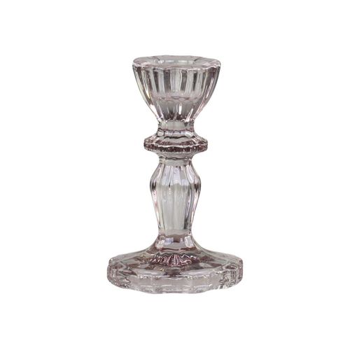 5712750293605 - Chic Antique Kerzenständer aus Glas mit Spitzenkante H10 Ø7 cm taupe 5712750293605 - Chic Antique Kerzenständer aus Glas mit Spitzenkante H10 Ø7 cm taupe