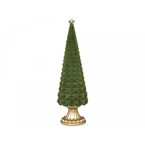 5712750250462 - Chic Antique Velours Weihnachtsbaum auf Fuß H20 Ø6 cm moosgrün