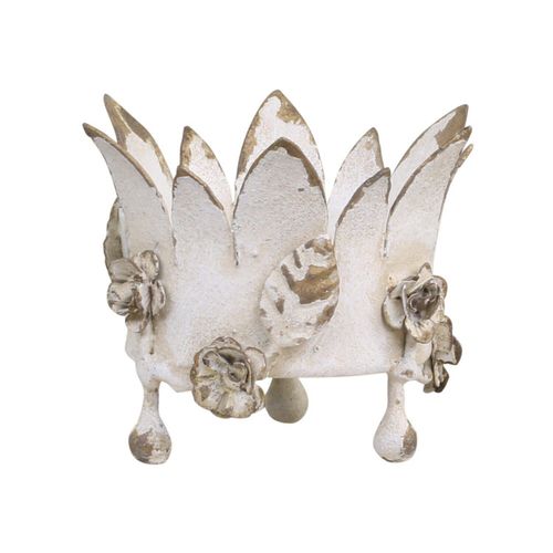 5712750274840 - Chic Antique Kerzenständer Krone mit Blumen H9 Ø11 cm antik creme 5712750274840 - Chic Antique Kerzenständer Krone mit Blumen H9 Ø11 cm antik creme