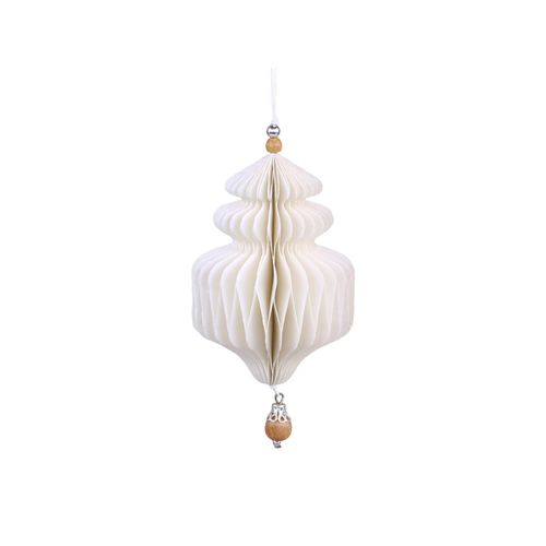 5712750282906 - Chic Antique Ornament aus Papier mit Holzperle H85 D6 cm antique creme Karussell